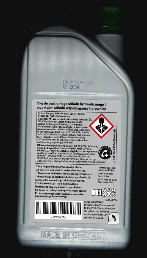  Audi Original  Hydraulik Servo Öl VW Volkswagen Audi G004000M2