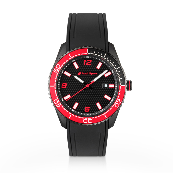 Audi Sport Uhr, Herren, schwarz/rot Audi Sport Uhr, Herren, schwarz/rot