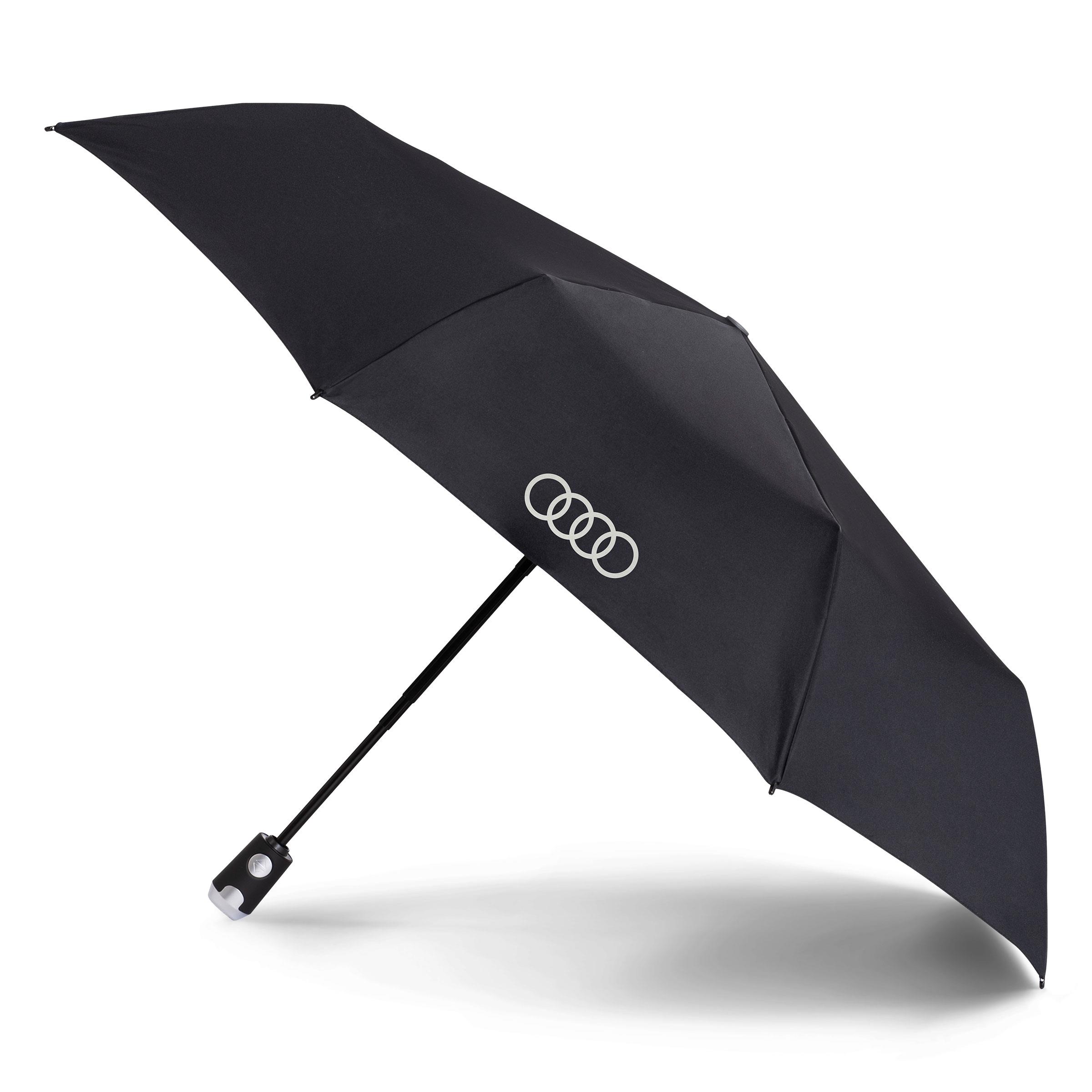 Audi Taschenschirm Regenschirm, Knirps, schwarz