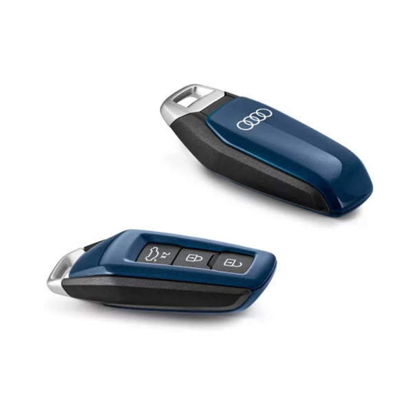 Schlüsselblende ascariblau mit Audi Ringen A5 A6 Q5 Q6 e-tron Schlüsselblende ascariblau mit Audi Ringen A5 A6 Q5 Q6 e-tron