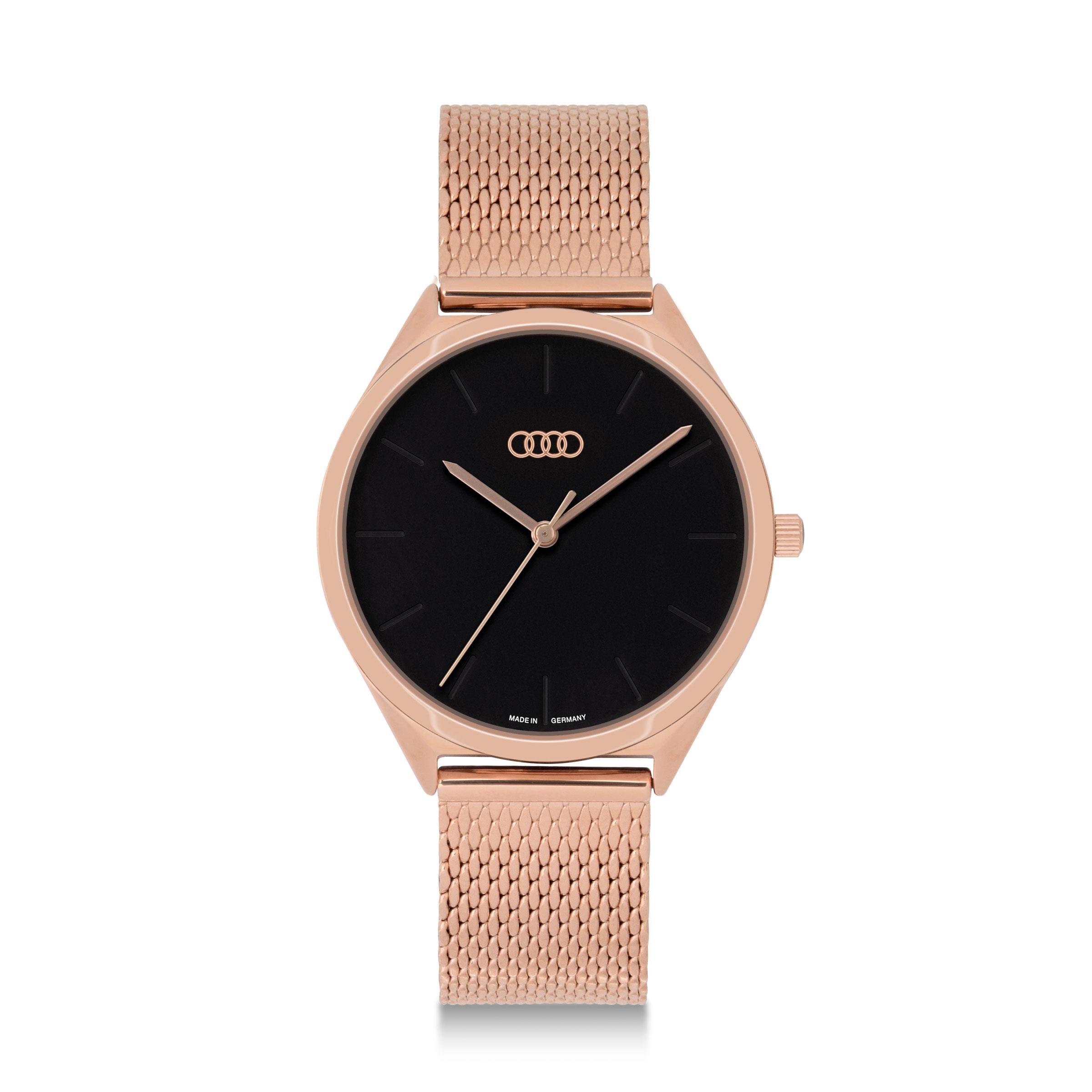 Audi Uhr, Damen, roségold/schwarz