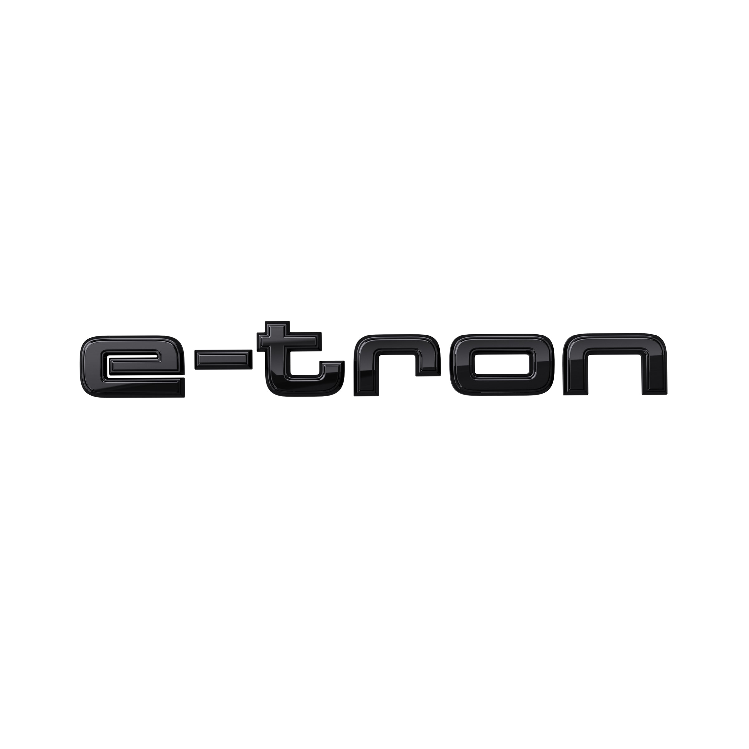Modellbezeichnung e-tron in Schwarz Modellbezeichnung e-tron in Schwarz