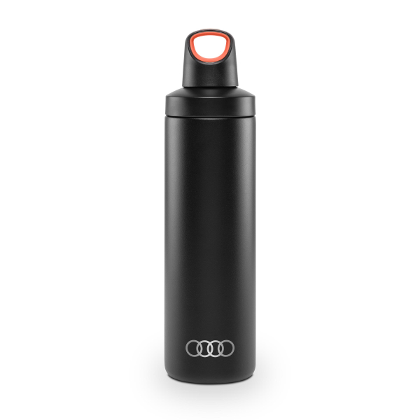 Audi Wasserflasche, isoliert, schwarz Audi Wasserflasche, isoliert, schwarz